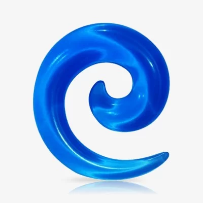 Espiral Expansor de Acrílico Azul Translúcido - Caracol - Espiral
