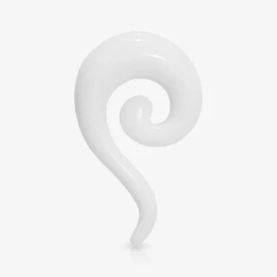 Espiral Expansor de Acrílico Branco - Interrogação - Espiral