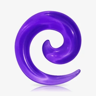 Espiral Expansor de Acrílico Violeta Translúcido - Caracol - Espiral