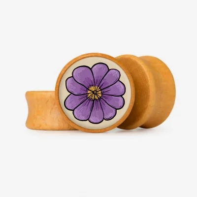 Plug Violeta Vintage - Base Selecionável - Floral